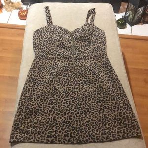 Leopard print corduroy jumper